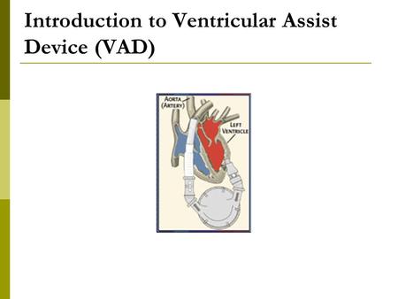 Introduction to Ventricular Assist Device (VAD)