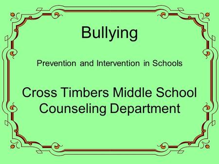 Defining Bullying Bullying is when a student or group of students engages in written or verbal expression, or physical conduct that: Will have the effect.