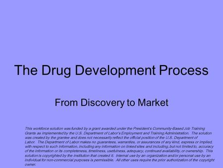 The Drug Development Process