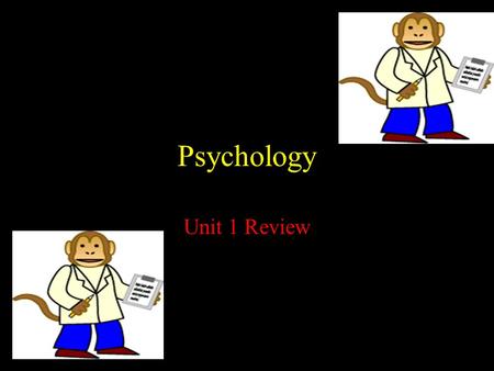 Psychology Unit 1 Review. Psychology The scientific study of human thought processes and behavior.