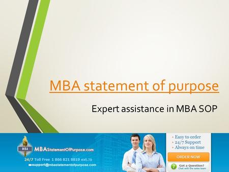 MBA statement of purpose Expert assistance in MBA SOP.