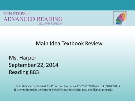 Main Idea Textbook Review