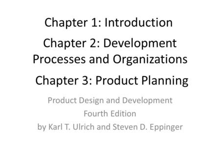 Chapter 2: Development Processes and Organizations