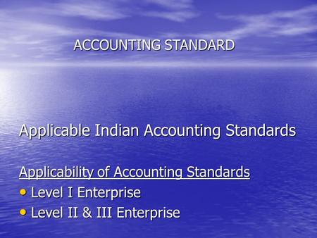 Applicable Indian Accounting Standards
