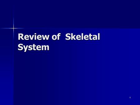 Review of Skeletal System 1. Skeletal System Function: Function: –Protection –Hematopoiesis –Mineral homeostasis Calcium Calcium Phosphorus Phosphorus.