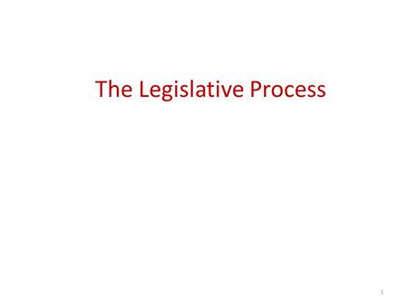 The Legislative Process 1. 2 How the Process Works How to Find Legislative Information How to Influence the Process.