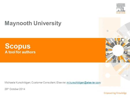 Scopus A tool for authors