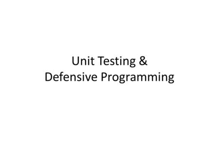 Unit Testing & Defensive Programming. F-22 Raptor Fighter.