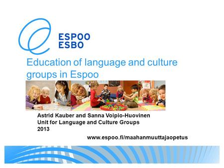 Education of language and culture groups in Espoo