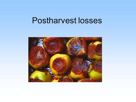 Postharvest losses.