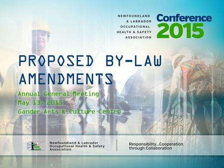 PROPOSED BY-LAW AMENDMENTS. Proposed By-Law Amendments 2015 May 13, 2015.