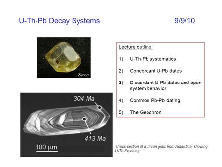 U-Th-Pb Decay Systems 9/9/10