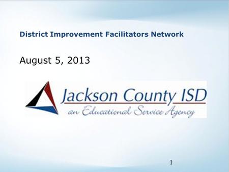 District Improvement Facilitators Network August 5, 2013 1.