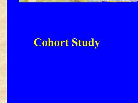 Cohort Study.