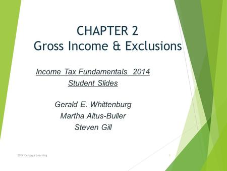 CHAPTER 2 Gross Income & Exclusions