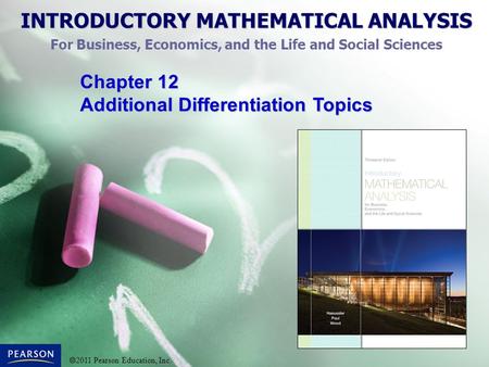 Chapter 12 Additional Differentiation Topics.