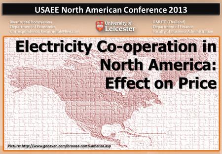 Electricity Co-operation in North America: Effect on Price Electricity Co-operation in North America: Effect on Price.