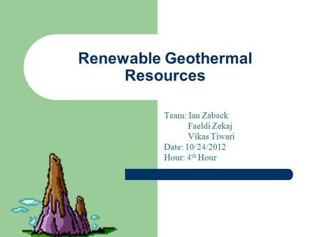 Renewable Geothermal Resources