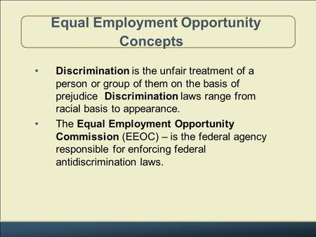 Equal Employment Opportunity Concepts