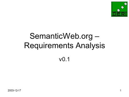 2003-12-171 SemanticWeb.org – Requirements Analysis v0.1.