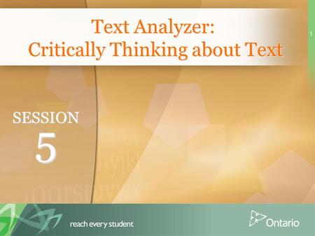Text Analyzer: Critically Thinking about Text
