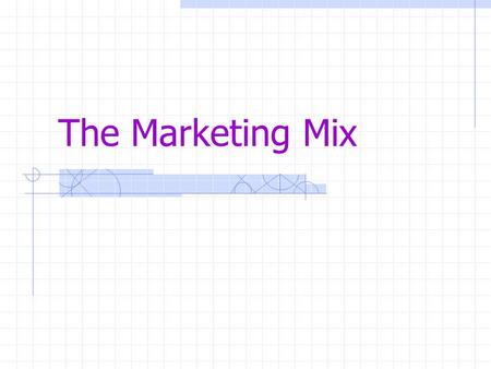 The Marketing Mix. Marketing Mix Most famous phrase in marketing Sometimes known as the ‘Four Ps' The marketing mix consists of price, place, product.