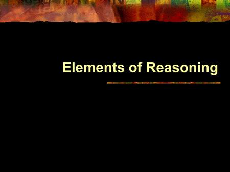 Elements of Reasoning.