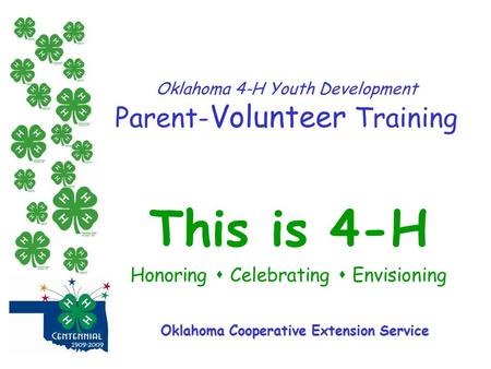 Oklahoma 4-H Youth Development Parent-Volunteer Training