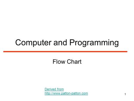 1 Computer and Programming Flow Chart Derived from