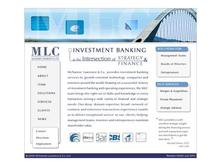 International Investment Banking Sectors Sector Focus Technology: software Communications and Media Clean Tech and Energy McNamee Lawrence & Co. provides.