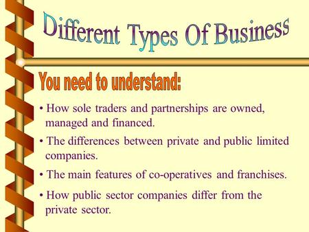Different Types Of Business