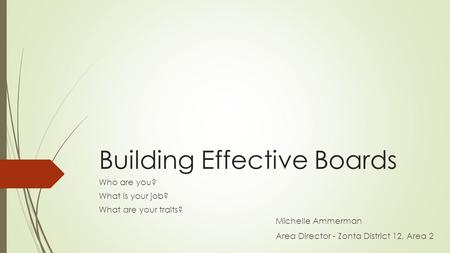 Building Effective Boards