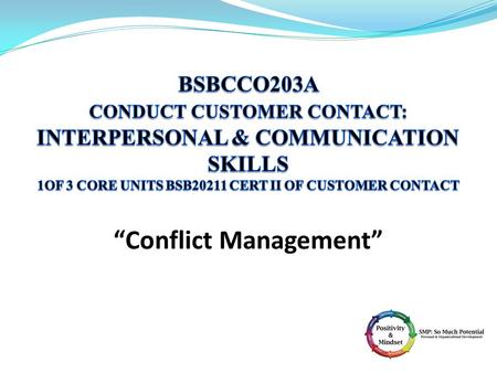 “Conflict Management”