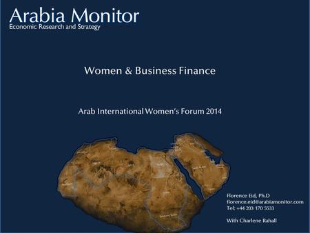 Outline Women-owned businesses in MENA 2 Gender gap closing MENA women operate in diverse business sectorsAccess to finance.