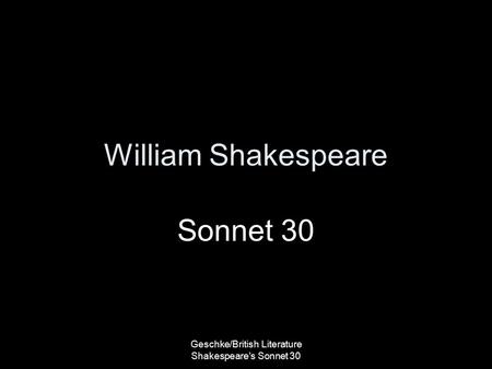 sonnet 30 literary devices