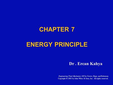 CHAPTER 7 ENERGY PRINCIPLE