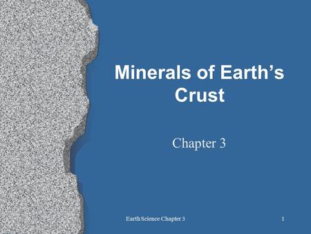 Minerals of Earth’s Crust