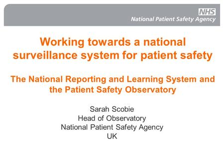 National Patient Safety Agency
