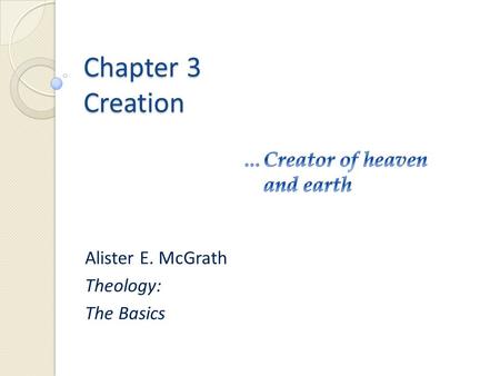 Alister E. McGrath Theology: The Basics