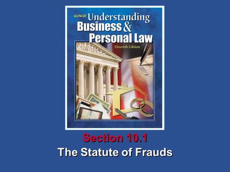 The Statute of Frauds Section 10.1. Understanding Business and Personal Law The Statute of Frauds Section 10.1 Form of a Contract Section 10.1 The Statute.