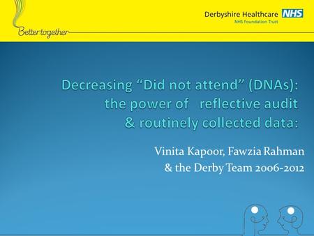 Vinita Kapoor, Fawzia Rahman & the Derby Team 2006-2012.