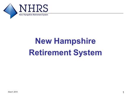 March 2010 1 New Hampshire Retirement System. March 2010 2 Overview of Presentation  Structure and Governance  Plan Funding  Legislation  Important.