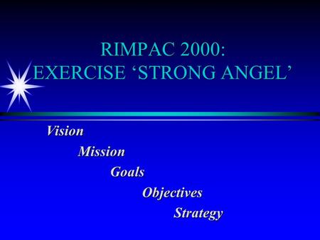 RIMPAC 2000: EXERCISE ‘STRONG ANGEL’