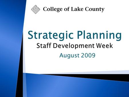 Strategic Planning Staff Development Week