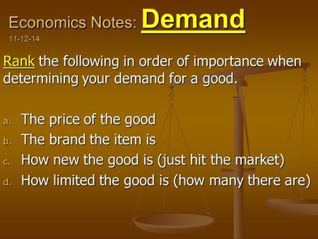 Economics Notes: Demand