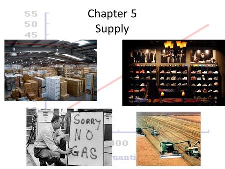 Chapter 5 Supply. Definition of Supply Supply – the willingness and ability of producers to offer goods and services for sale.