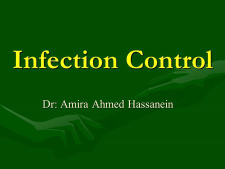 Infection Control Dr: Amira Ahmed Hassanein. شكل يوضح نسبة تقريبية لتوزيع العدوى للمهن الطبية بالمستشفيات.