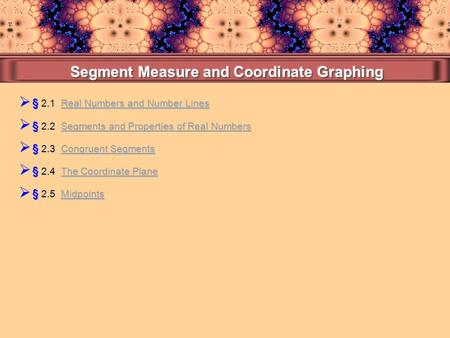 Segment Measure and Coordinate Graphing
