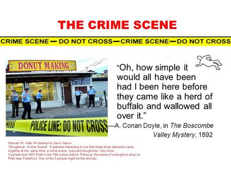 CRIME SCENE Students will learn: