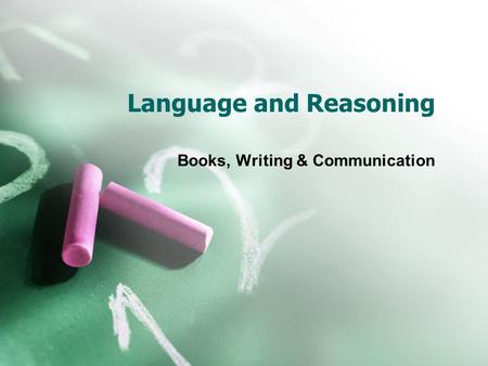 Language and Reasoning Books, Writing & Communication.